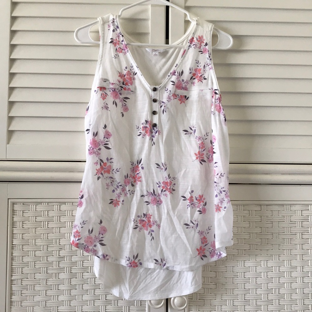 Candies tank top large white top floral